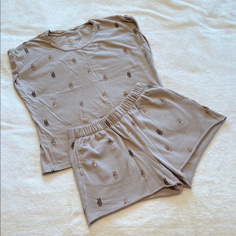 Mighty Fine Peace PJ Shorts Set